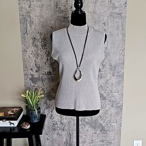 Casual Corner Annex Silver Turtleneck Size L